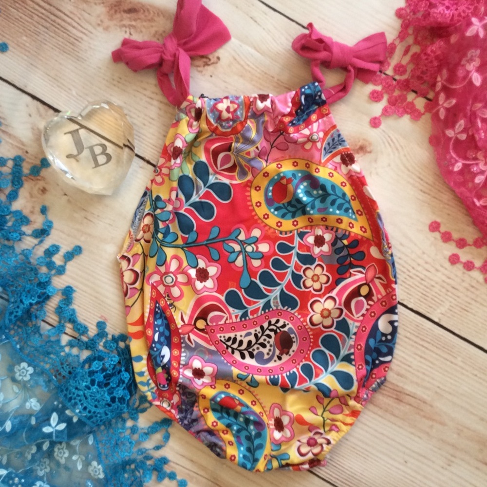 Boutique Baby Girl Paisley Romper